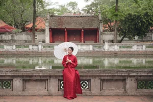 Timeless Elegance: A Red Heritage Moment in Ancient Architecture - image 7