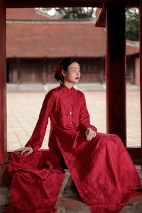 Timeless Elegance: A Red Heritage Moment in Ancient Architecture - image 6