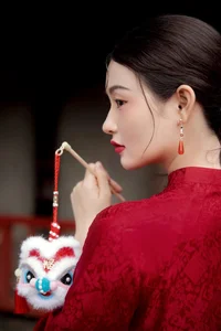 Timeless Elegance: A Red Heritage Moment in Ancient Architecture - image 1