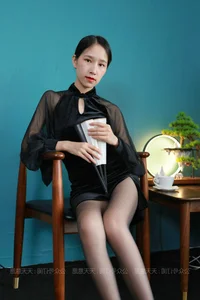 Elegant Modern Qipao Short Skirt Featuring Chinese Model Meizi by IESS - image 84