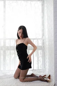 IESS Model Mei Zi Black Suspender Dress Fashion and Style Photography - image 26