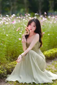 Elegant Young Woman's Gentle Beauty by Ancient Tracks: A Poetic Nature Portrait - image 7