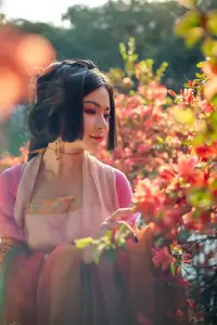 Ling Ji Chu De Mi Tuan Vol.8770 Captivating East Asian Grace Amidst Vibrant Blossoms YiTuYu - image 0