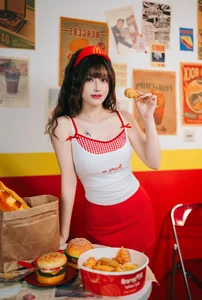Playful Fast Food Worker Cosplay by Lu Ba Sui: The Ultimate Maimen Part-time Diary Aesthetic Photography Series - image 2
