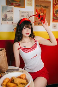 Playful Fast Food Worker Cosplay by Lu Ba Sui: The Ultimate Maimen Part-time Diary Aesthetic Photography Series - image 10