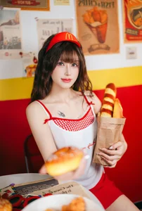 Playful Fast Food Worker Cosplay by Lu Ba Sui: The Ultimate Maimen Part-time Diary Aesthetic Photography Series - image 7