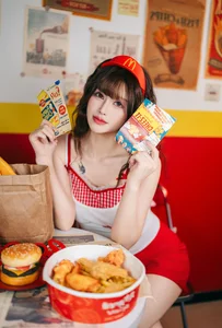 Playful Fast Food Worker Cosplay by Lu Ba Sui: The Ultimate Maimen Part-time Diary Aesthetic Photography Series - image 6