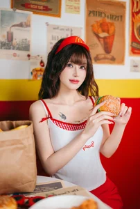 Playful Fast Food Worker Cosplay by Lu Ba Sui: The Ultimate Maimen Part-time Diary Aesthetic Photography Series - image 12