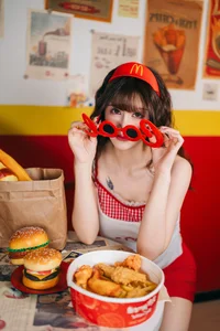 Playful Fast Food Worker Cosplay by Lu Ba Sui: The Ultimate Maimen Part-time Diary Aesthetic Photography Series - image 13