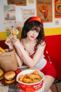 Playful Fast Food Worker Cosplay by Lu Ba Sui: The Ultimate Maimen Part-time Diary Aesthetic Photography Series - image 5