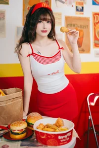 Playful Fast Food Worker Cosplay by Lu Ba Sui: The Ultimate Maimen Part-time Diary Aesthetic Photography Series - image 15