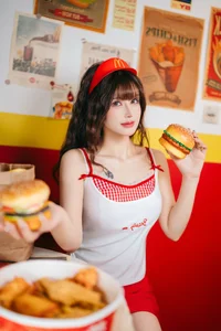 Playful Fast Food Worker Cosplay by Lu Ba Sui: The Ultimate Maimen Part-time Diary Aesthetic Photography Series - image 3