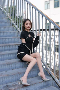 Classic Elegance: IESS Xiaoliu in Black Qipao and Nude Stockings Photography - image 16