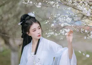 YiTuYu Art Language Vol.8811: Captivating Wu Qiao Bu Cheng Hu in Traditional Elegance Amidst Spring Blossoms - image 2