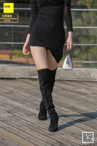 Elegant IESS Model Miao Jie in Stylish Over-the-Knee Boots Fashion Photography Collection - image 23