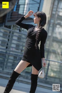 Elegant IESS Model Miao Jie in Stylish Over-the-Knee Boots Fashion Photography Collection - image 1
