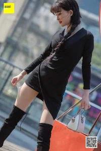 Elegant IESS Model Miao Jie in Stylish Over-the-Knee Boots Fashion Photography Collection - image 29