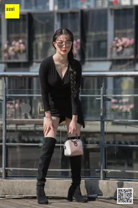 Elegant IESS Model Miao Jie in Stylish Over-the-Knee Boots Fashion Photography Collection - image 42