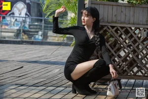 Elegant IESS Model Miao Jie in Stylish Over-the-Knee Boots Fashion Photography Collection - image 17
