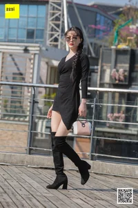 Elegant IESS Model Miao Jie in Stylish Over-the-Knee Boots Fashion Photography Collection - image 15