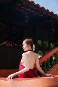 Capture the Essence of Asian Charm: Modern Red Dress with Elegant Traditional Motifs for Sophisticated Fashion Lovers - image 6