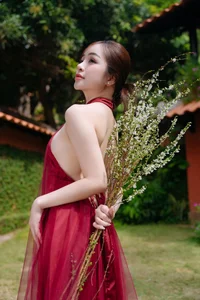 Capture the Essence of Asian Charm: Modern Red Dress with Elegant Traditional Motifs for Sophisticated Fashion Lovers - image 10