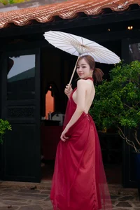 Capture the Essence of Asian Charm: Modern Red Dress with Elegant Traditional Motifs for Sophisticated Fashion Lovers - image 5