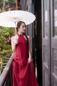 Capture the Essence of Asian Charm: Modern Red Dress with Elegant Traditional Motifs for Sophisticated Fashion Lovers - image 3
