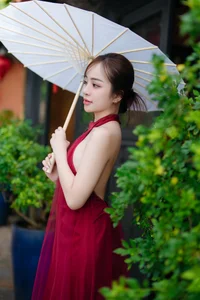 Capture the Essence of Asian Charm: Modern Red Dress with Elegant Traditional Motifs for Sophisticated Fashion Lovers - image 9