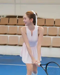 Discover Dynamic Beauty: Tennis Girl with a Radiant Smile Brightens the Court - image 1