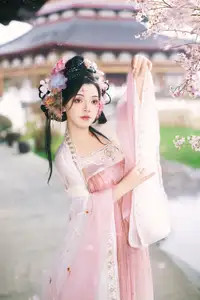 Discover Qi Qi's Ethereal Beauty: Hanfu under Cherry Blossoms. YiTuYu Art Language Vol.8650 Collection. - image 9