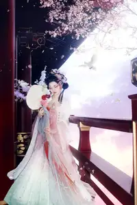 Discover Qi Qi's Ethereal Beauty: Hanfu under Cherry Blossoms. YiTuYu Art Language Vol.8650 Collection. - image 5