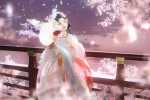 Discover Qi Qi's Ethereal Beauty: Hanfu under Cherry Blossoms. YiTuYu Art Language Vol.8650 Collection. - image 17