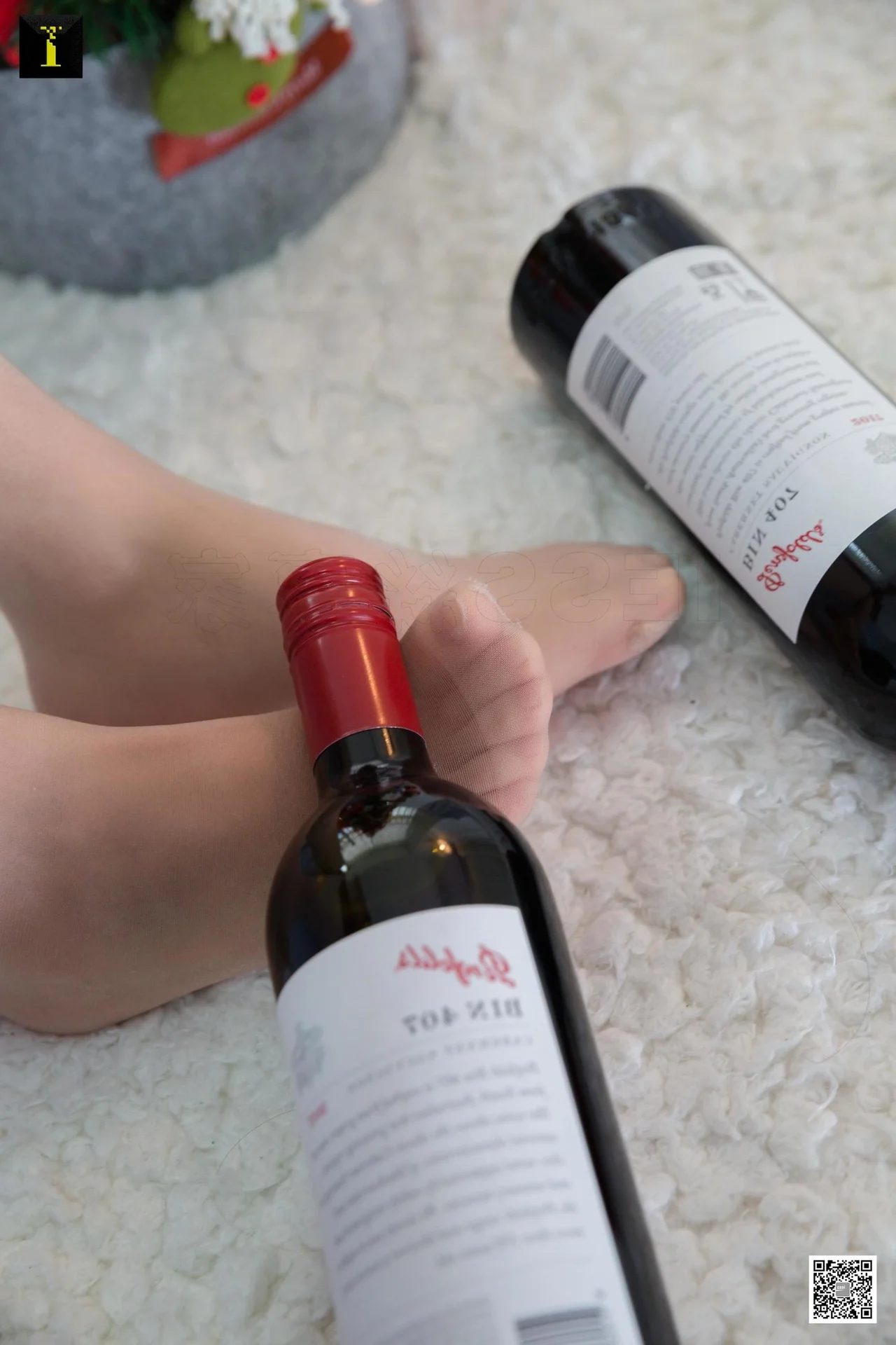 Elegant Holiday Photography: Wanping in IESS Red Wine and Christmas Collection