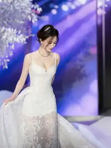 Ethereal Beauty: Model in Elegant Lace Wedding Gown | Chic Evening Dress Design - image 4