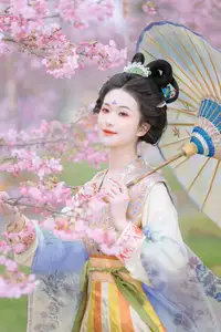 Discover Ke Ke K's Timeless Hanfu Beauty Amidst Romantic Cherry Blossoms Vol.8528 - image 4