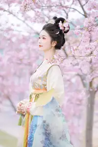 Discover Ke Ke K's Timeless Hanfu Beauty Amidst Romantic Cherry Blossoms Vol.8528 - image 9
