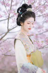 Discover Ke Ke K's Timeless Hanfu Beauty Amidst Romantic Cherry Blossoms Vol.8528 - image 5