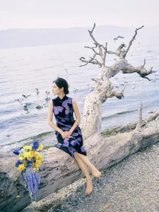 Ethereal Elegance: Ju Xiao Tao’s Blue Cheongsam Serenity at Erhai Lake - image 26