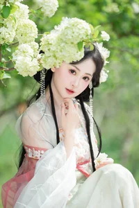 Ethereal Hanfu Beauty Amidst White Blooms - YiTuYu Vol.8889 Jiao Yi Zhi Sui Sui - image 27