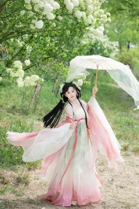 Ethereal Hanfu Beauty Amidst White Blooms - YiTuYu Vol.8889 Jiao Yi Zhi Sui Sui - image 6