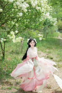 Ethereal Hanfu Beauty Amidst White Blooms - YiTuYu Vol.8889 Jiao Yi Zhi Sui Sui - image 1