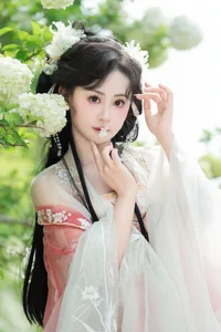 Ethereal Hanfu Beauty Amidst White Blooms - YiTuYu Vol.8889 Jiao Yi Zhi Sui Sui - image 14