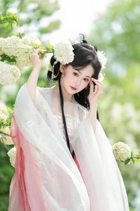 Ethereal Hanfu Beauty Amidst White Blooms - YiTuYu Vol.8889 Jiao Yi Zhi Sui Sui - image 28